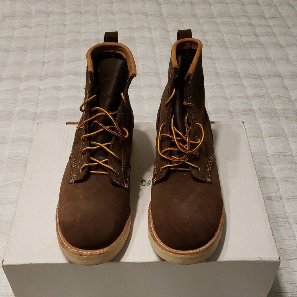 New Mens Dayton Moto Leather Brown Rough Out Boots Discontinued